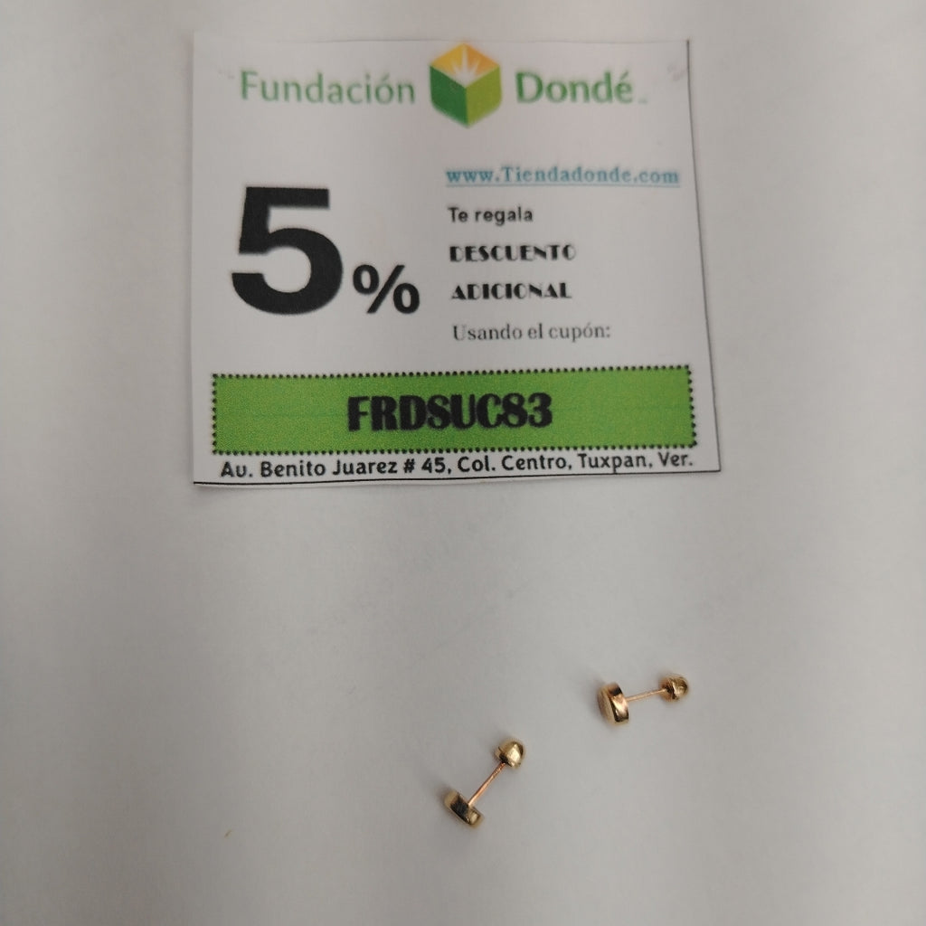 BROQUELES PAR ORO 14 K 0,30 GRMS (SEMINUEVO)