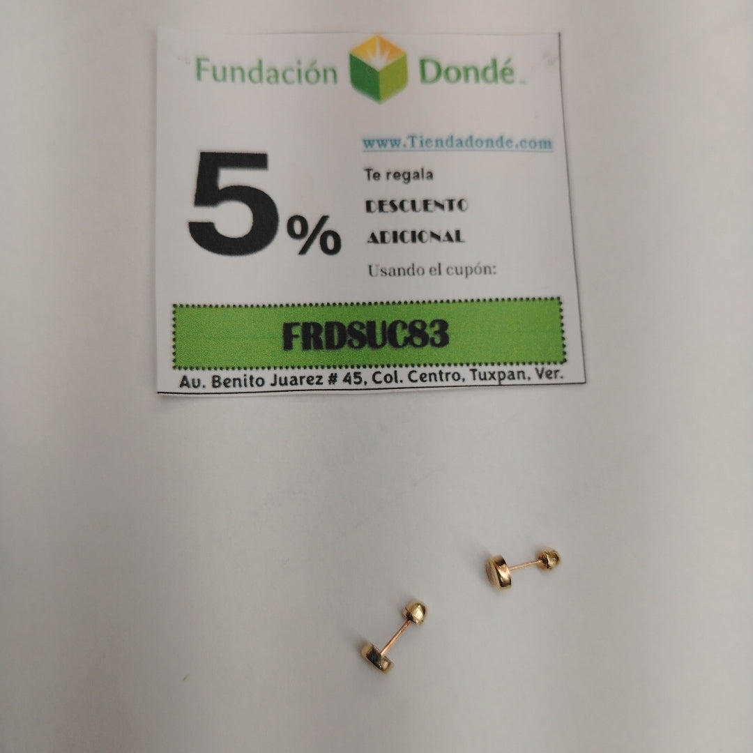 BROQUELES PAR ORO 14 K 0,30 GRMS (SEMINUEVO)