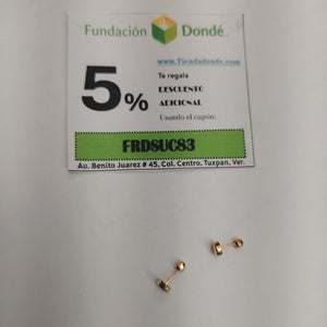 BROQUELES PAR ORO 14 K 0,30 GRMS (SEMINUEVO)