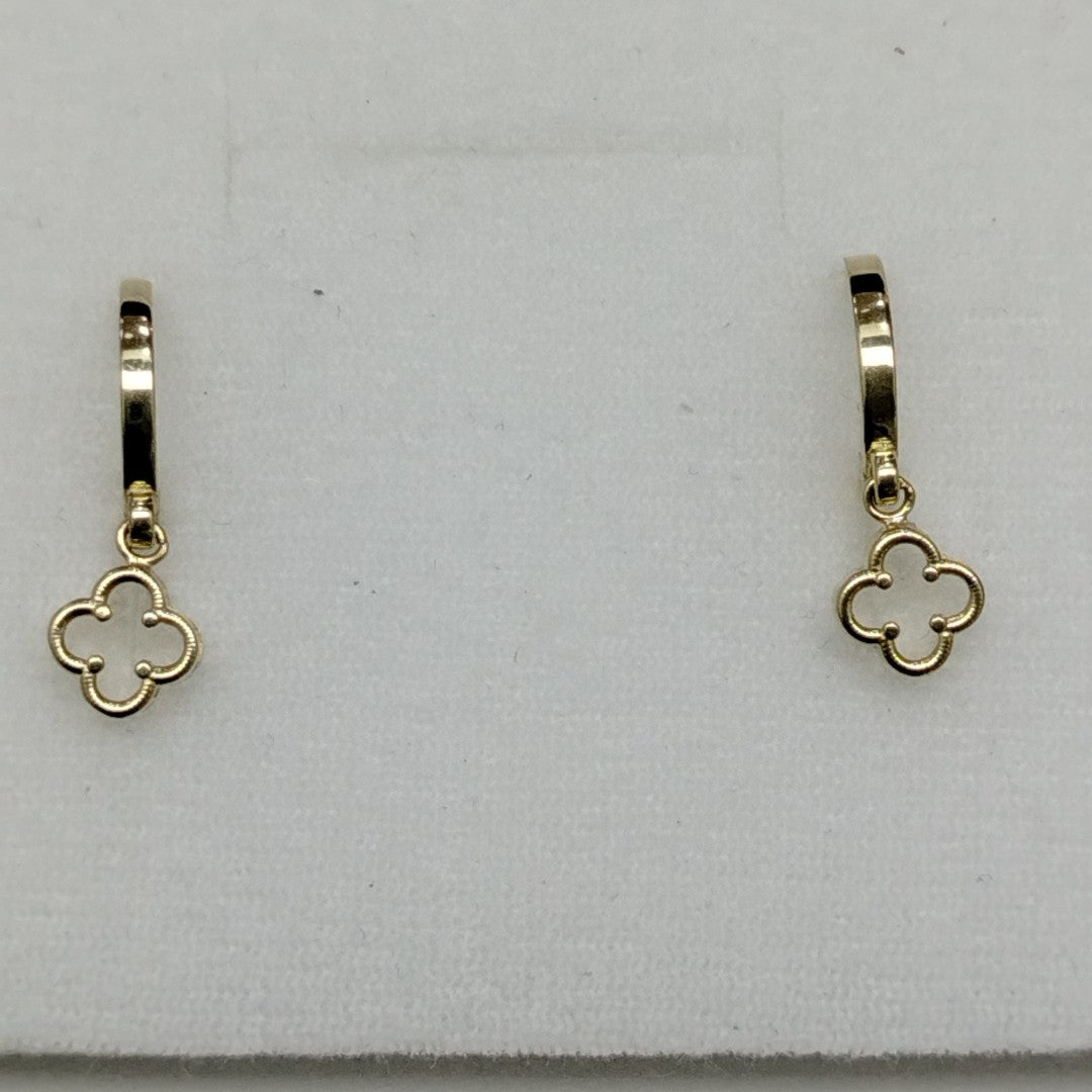 ARETES ARRACADAS CON DIJE 14K 2.4 GR (NUEVO)