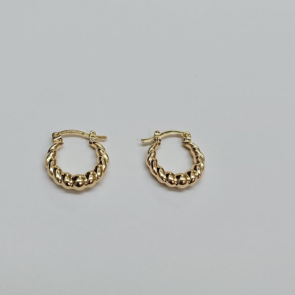 ARETES ARRACADAS TZL HUECAS 14K 1.5 GR (NUEVO)