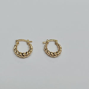 ARETES ARRACADAS TZL HUECAS 14K 1.5 GR (NUEVO)