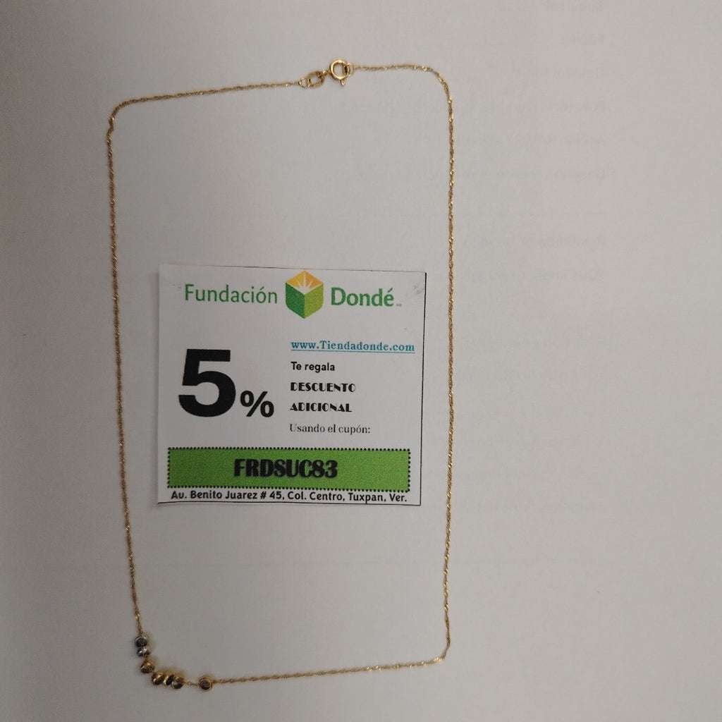 CADENA,SEMANARIO DE ARGOLLAS RODIADO 14 K 1,10 GRMS (SEMINUEVO)