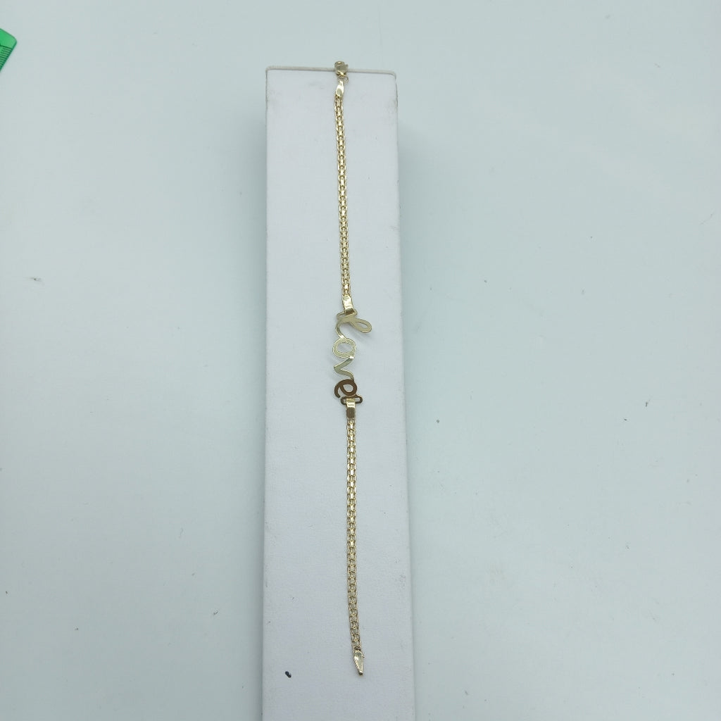 PULSERA ESCLAVA GRABADA LOVE 10K 18 CM 2.7 GR (NUEVO)