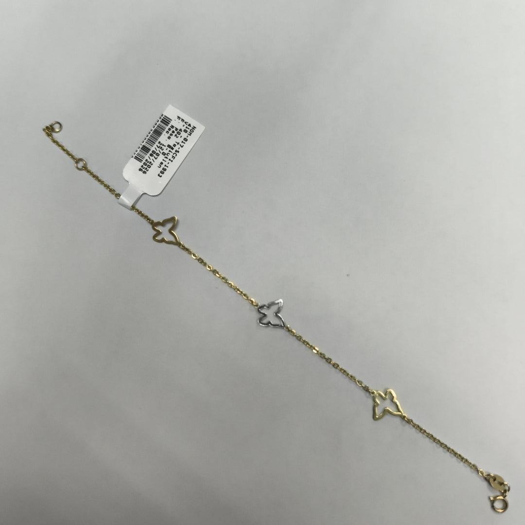 PULSERA ESPECIAL C MARIPOSAS 14K 18 CM 1.7 GR (NUEVO)
