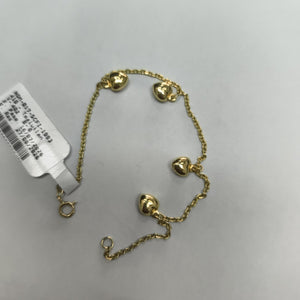 PULSERA ESP CON FIG CORAZONES 14K 18 CM 1.8 GR (NUEVO)