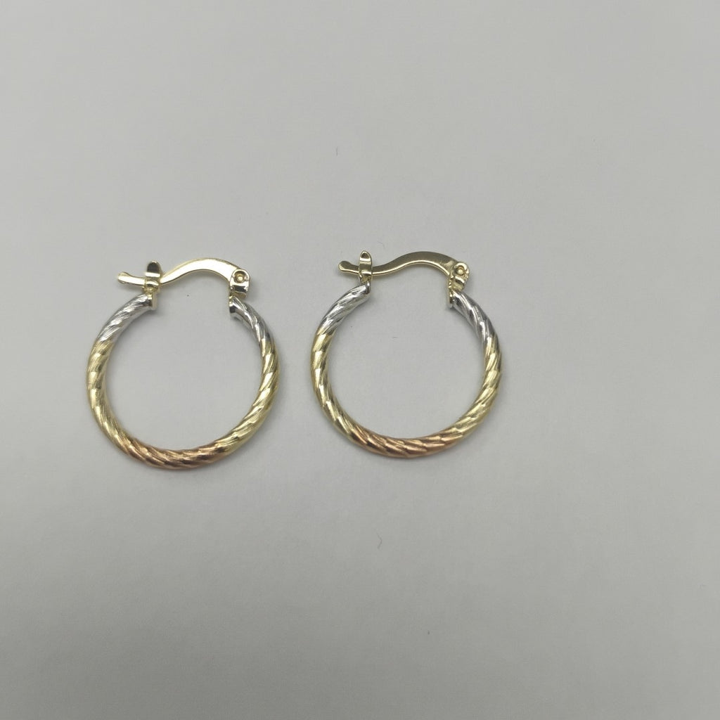 ARETES TEJIDO ARRACADAS TZL COMBINADAS 14K 1.8 GR (NUEVO)