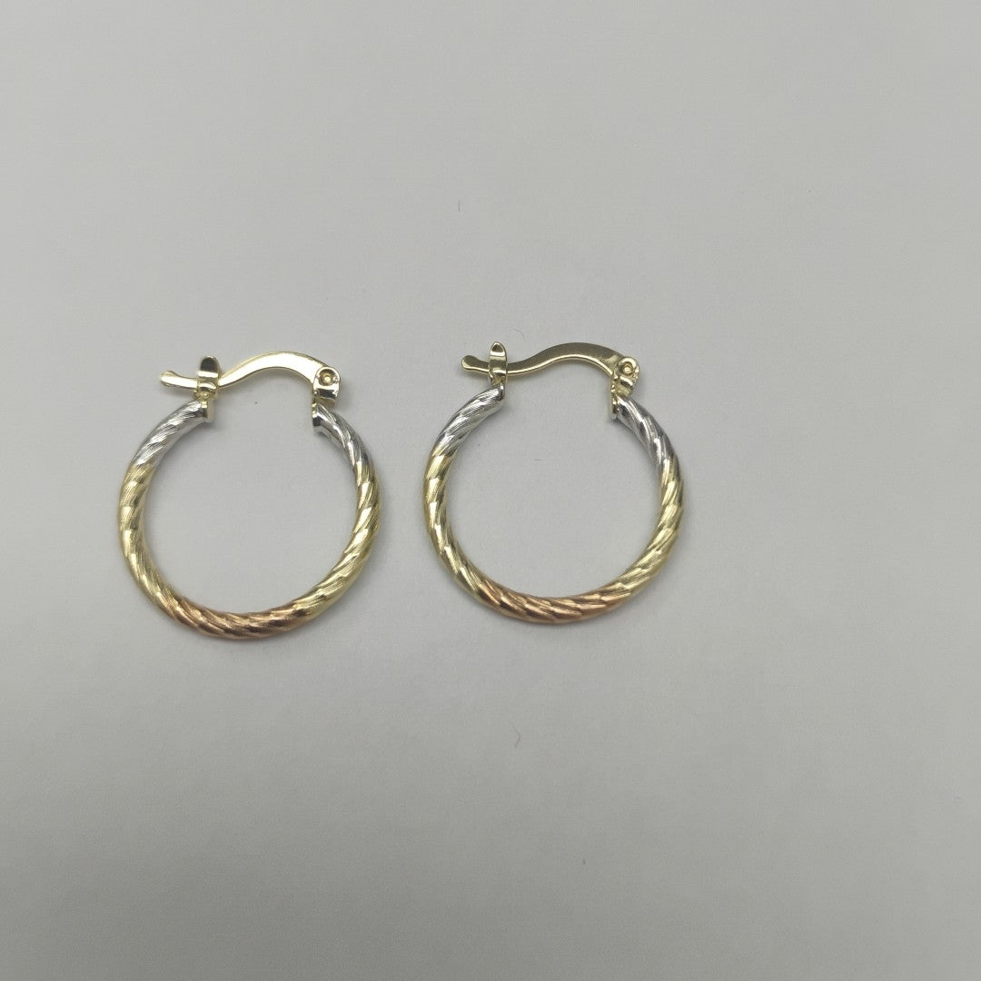 ARETES TEJIDO ARRACADAS TZL COMBINADAS 14K 1.8 GR (NUEVO)
