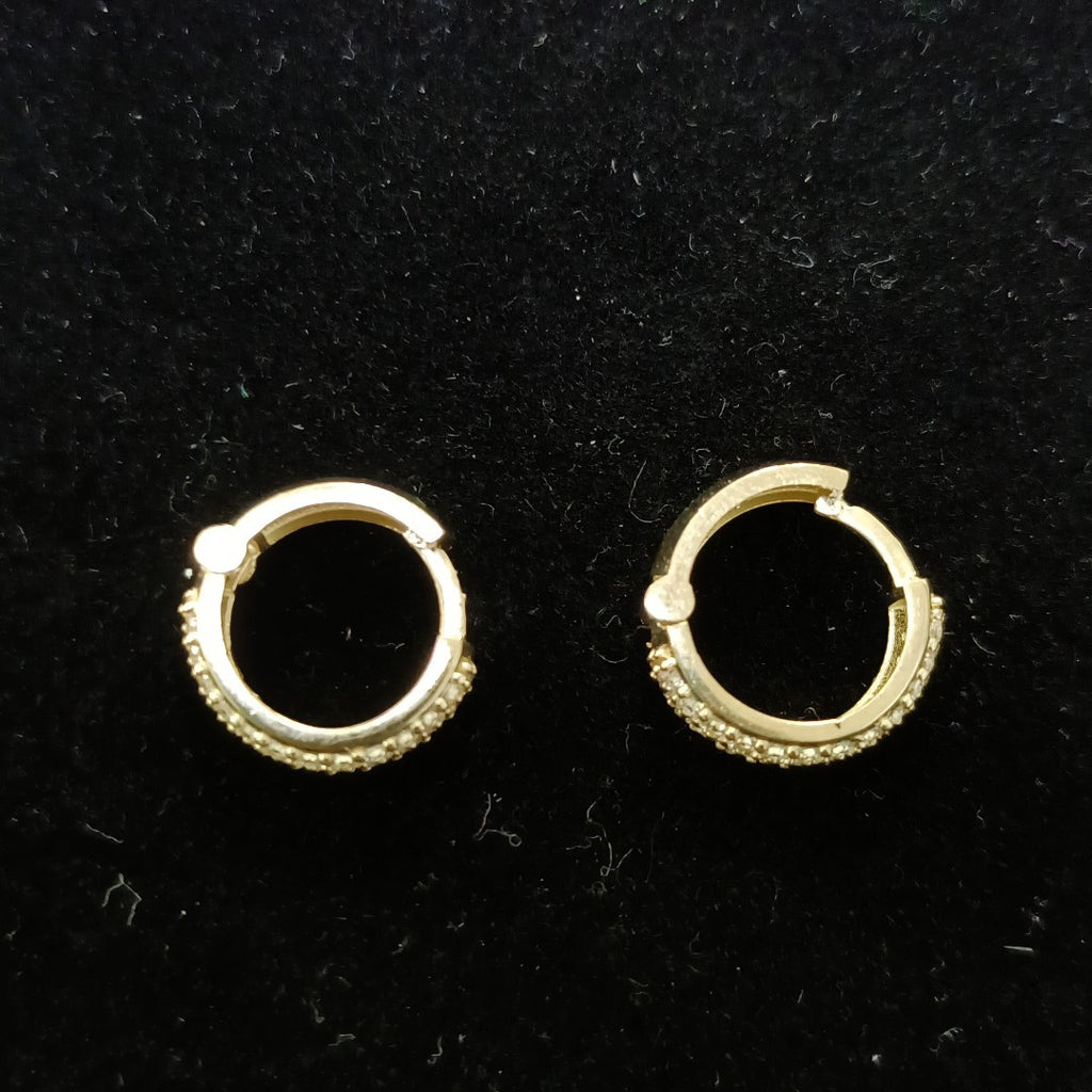 ARETES HUGGIE CON CIRCONIAS 14K 2 GR (NUEVO)