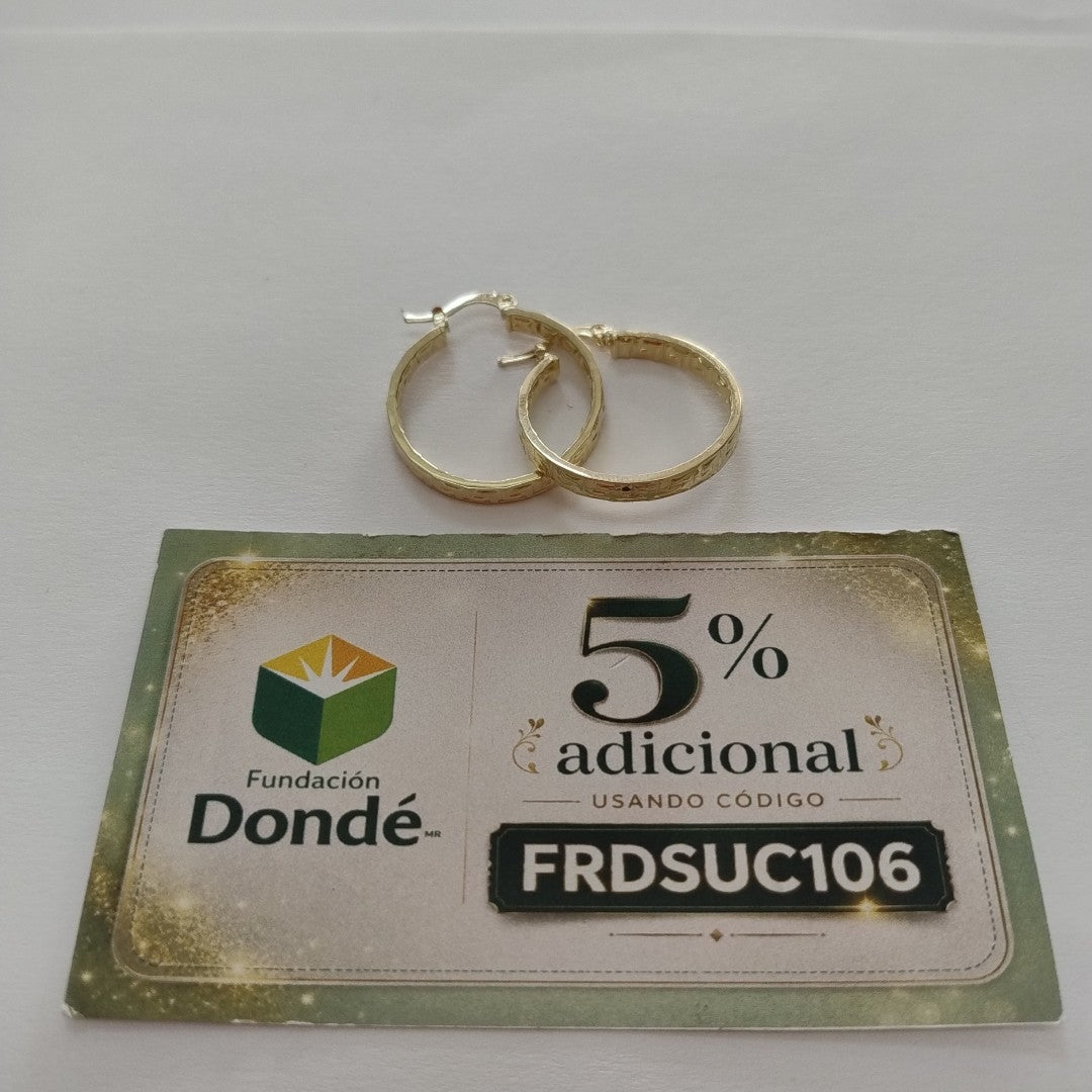 ARETES TEJIDO ARRACADA CON GRECAS 14K 2.8 GR (NUEVO)