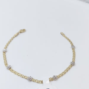 PULSERA ESPECIAL C FLORES 14K 18 CM 2.9 GR (NUEVO)