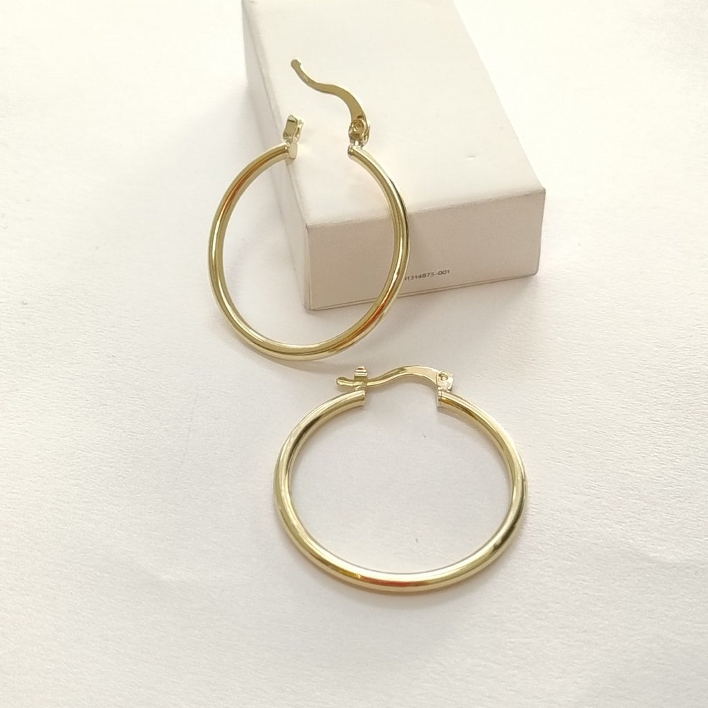 ARETES TEJIDO ARRACADAS LISAS 14K 1.5 GR (NUEVO)