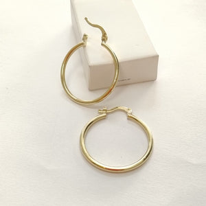 ARETES TEJIDO ARRACADAS LISAS 14K 1.5 GR (NUEVO)