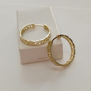 ARETES ARRACADA C GRECAS 14K 4.9 GR (NUEVO)