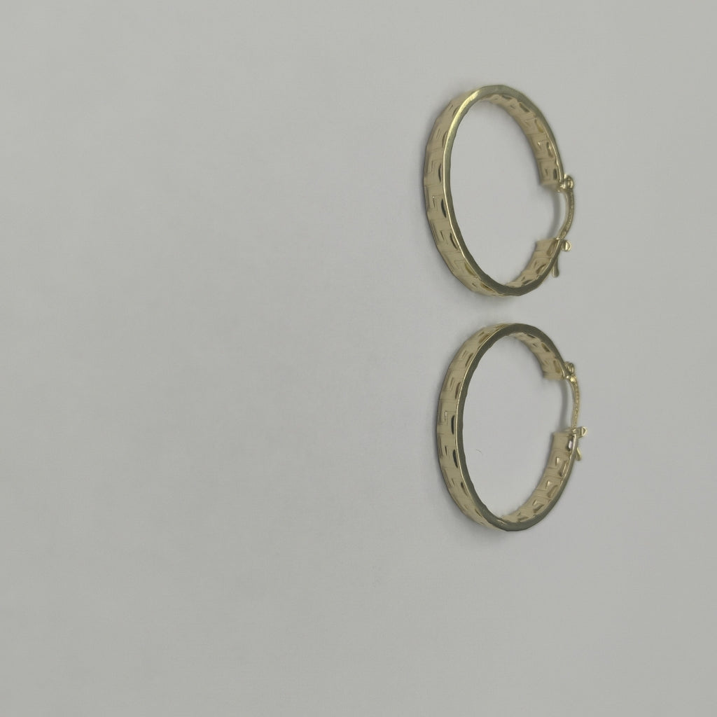 ARETES TEJIDO ARRACADA CON GRECAS 14K 2.7 GR (NUEVO)