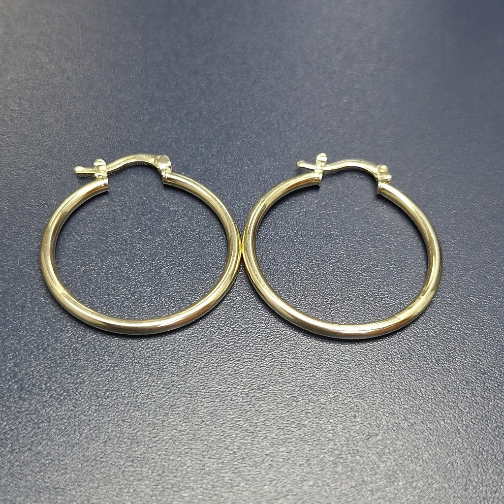 ARETES TEJIDO ARRACADAS LISAS 14K 1.6 GR (NUEVO)