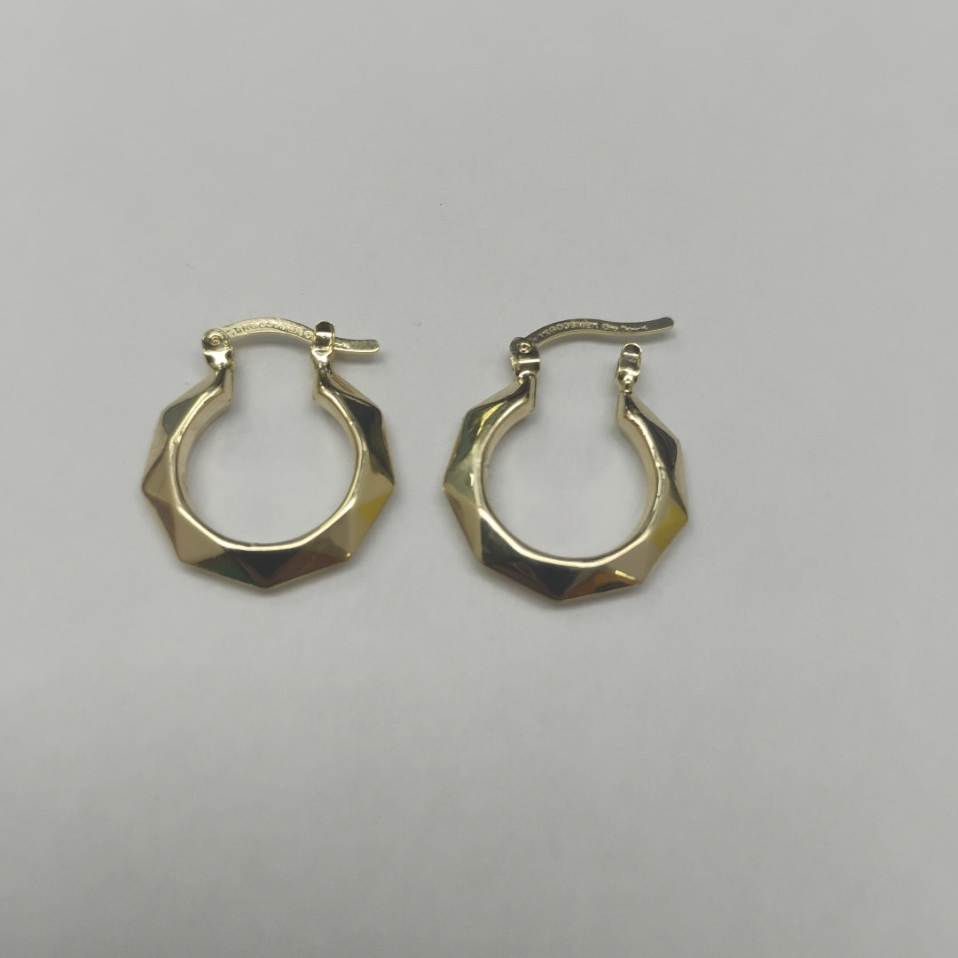 ARETES TEJIDO ARRACADAS FACETADAS 14K 1.8 GR (NUEVO)