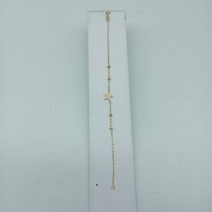 PULSERA ESPECIAL CON ESTRELLA Y CIRCONIAS 14K 18 CM 1.4 GR (NUEVO)