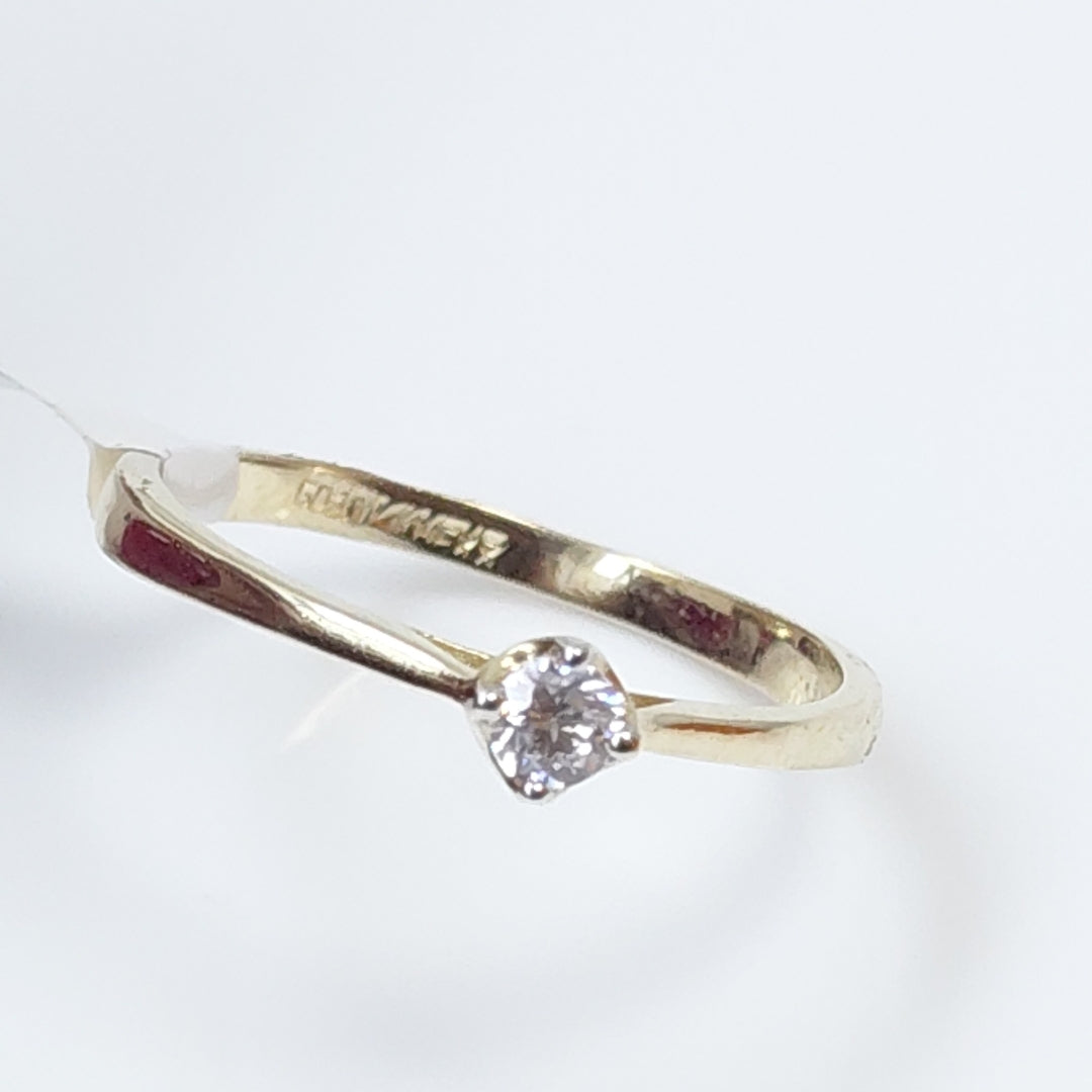 ANILLO ANILLITO SOLITARIO CIRCONIA 14K 7 TALLA 1.4 GR (NUEVO)