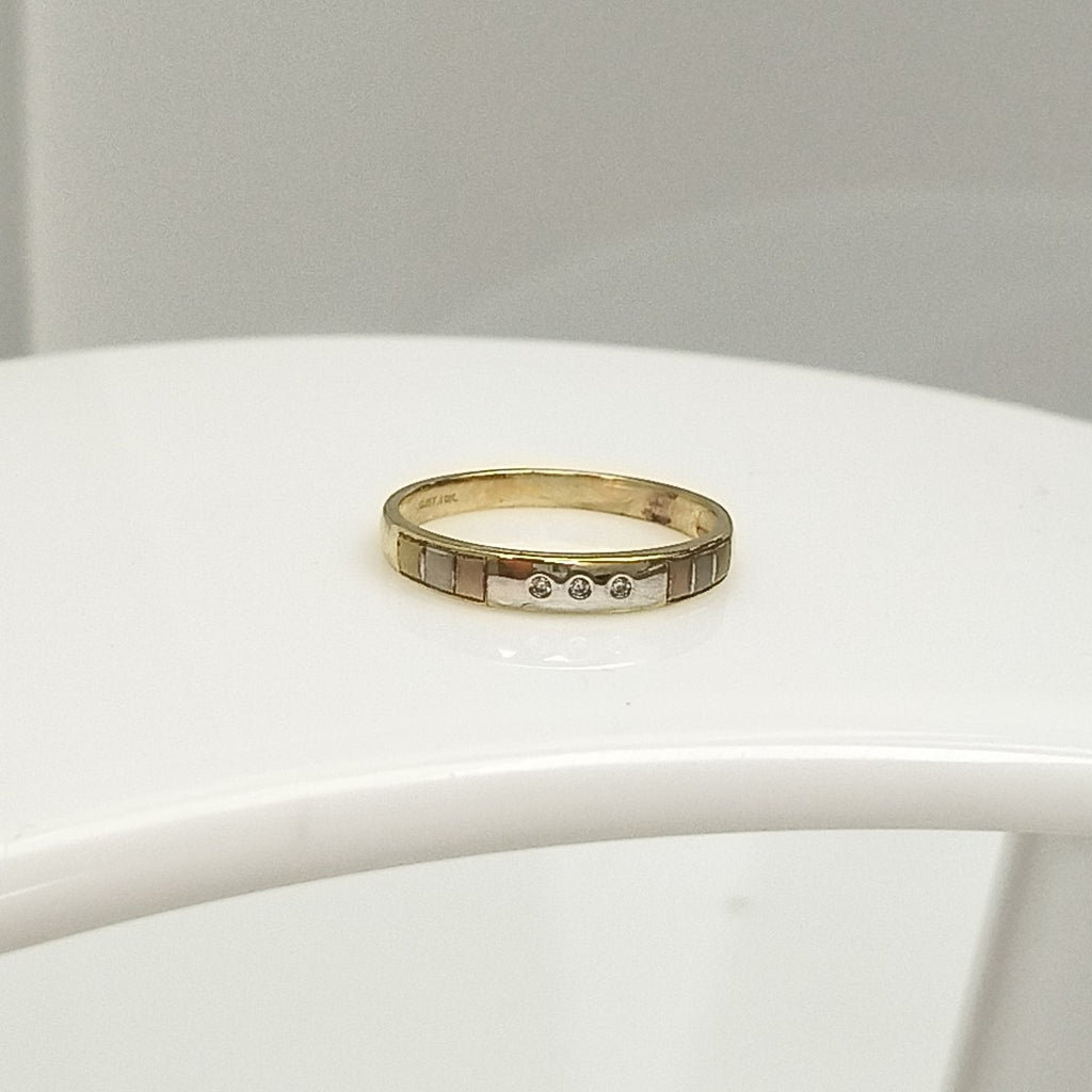ANILLITO ORO COMBINADO 10 K 1,60 GRMS (SEMINUEVO)