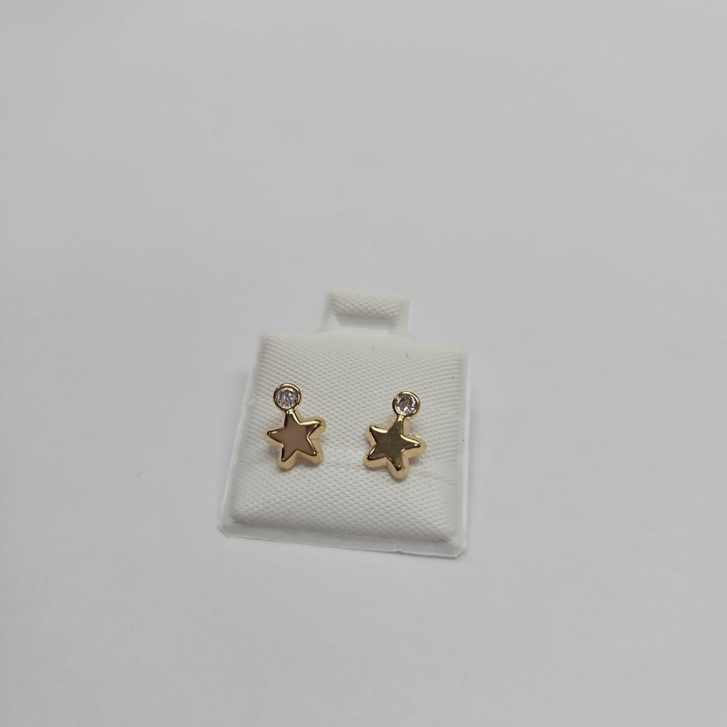 BROQUELES BROQUEL FIG ESTRELLA C CIRCONIA 14K 0.2603 GR (NUEVO)