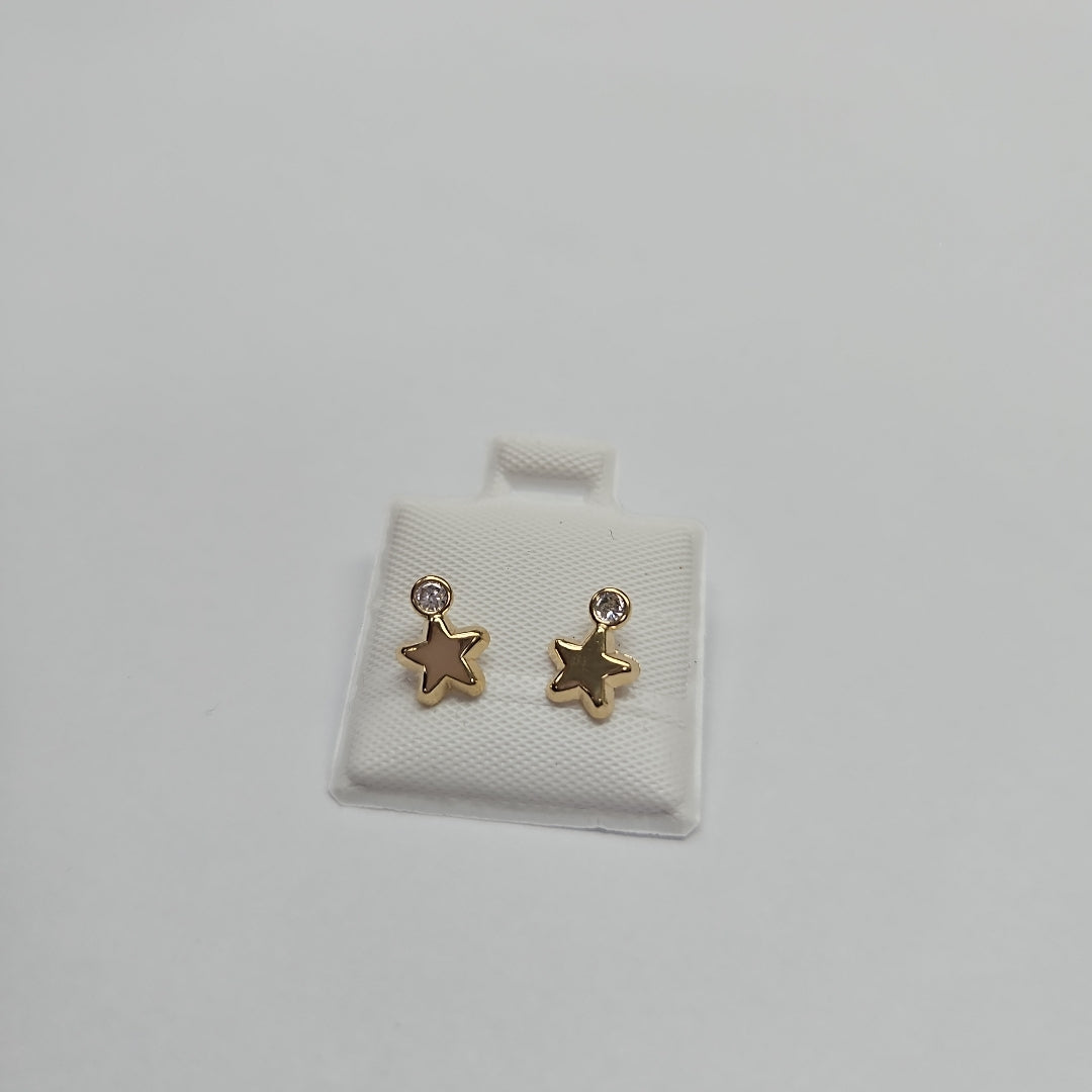 BROQUELES BROQUEL FIG ESTRELLA C CIRCONIA 14K 0.2603 GR (NUEVO)