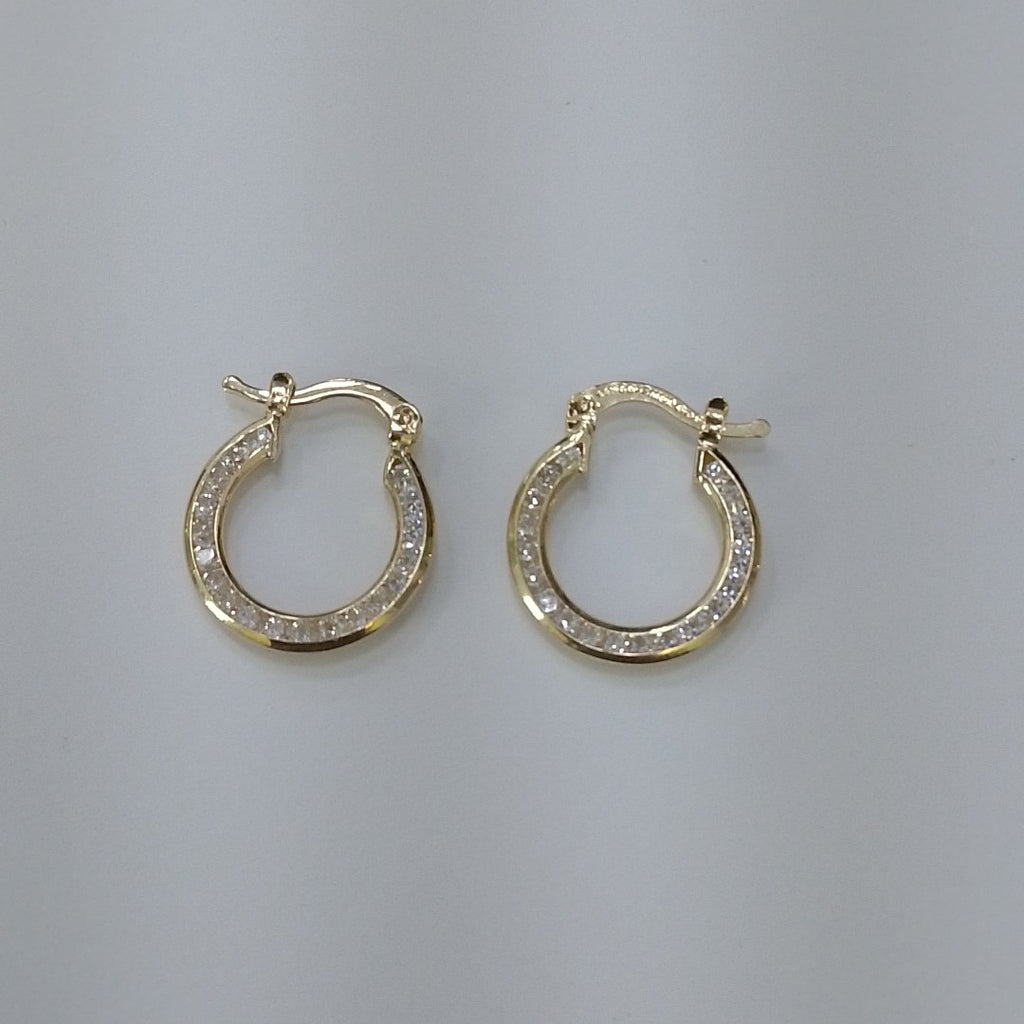 ARETES ARRACADAS CON CIRCONIAS 14K 2.3 GR (NUEVO)