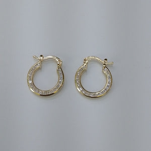 ARETES ARRACADAS CON CIRCONIAS 14K 2.3 GR (NUEVO)