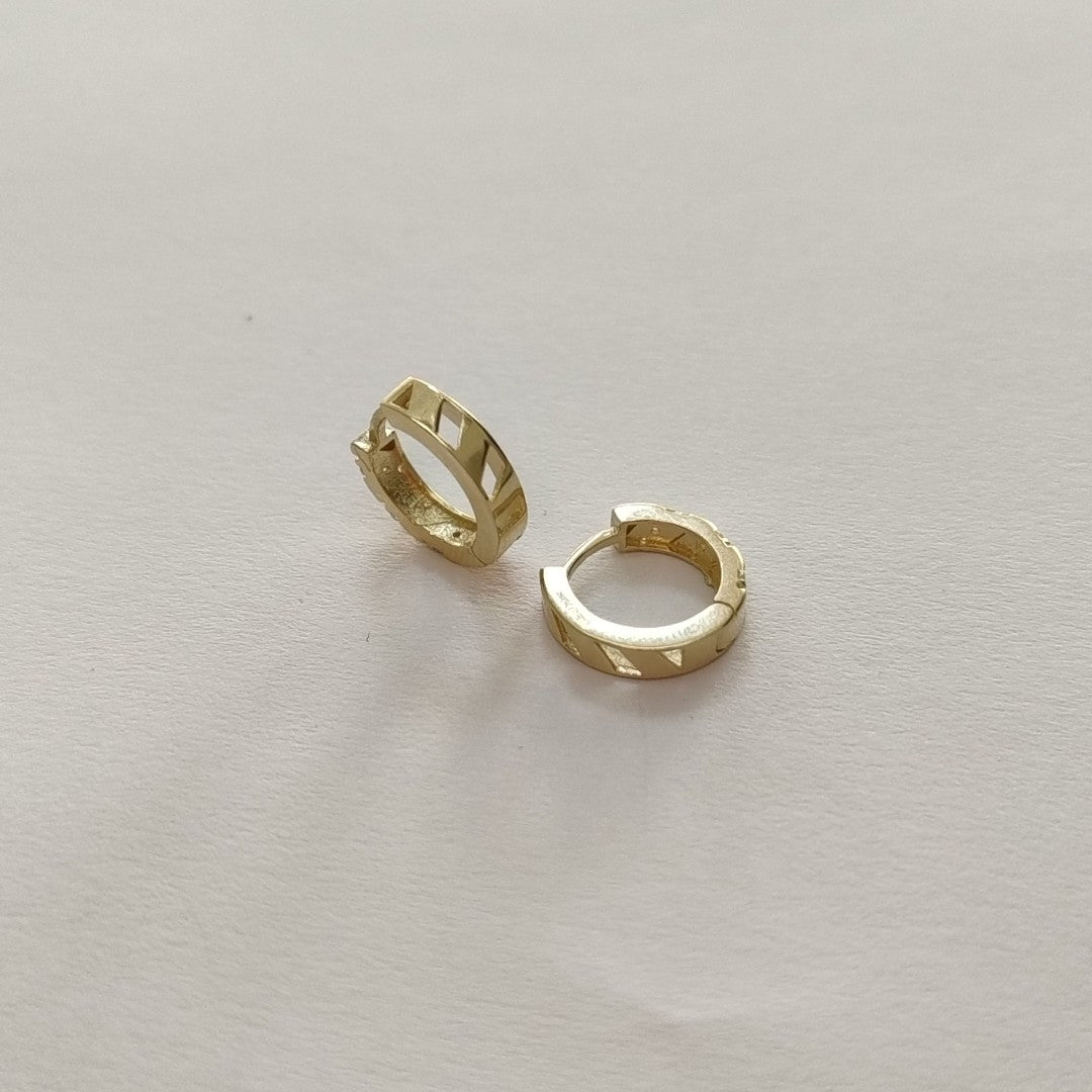 ARETES HUGGIES CON CIRCONIAS 14K 2.2 GR (NUEVO)