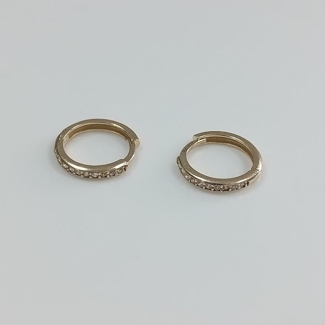 ARETES HUGGIES C CIRCONIA 14K 1.6 GR (NUEVO)