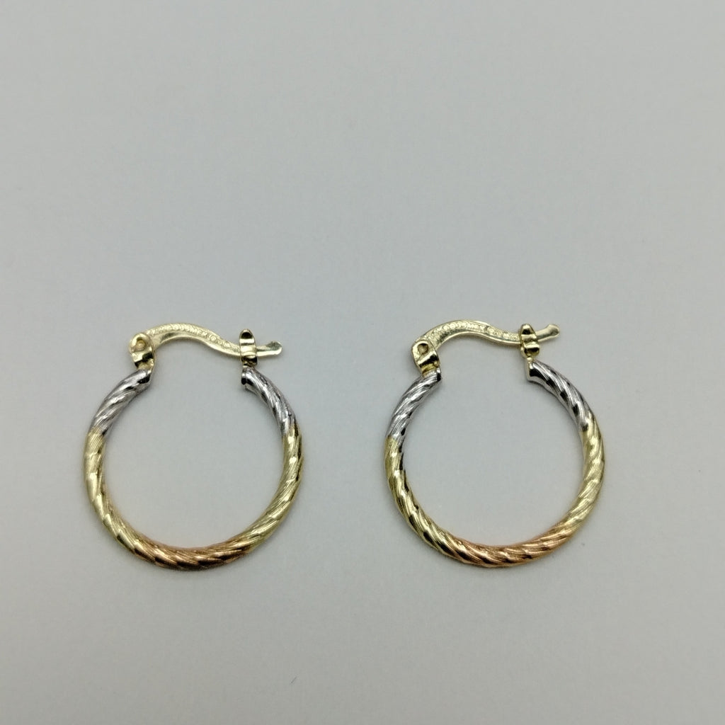 ARETES TEJIDO ARRACADAS TZL COMBINADAS 14K 1.8 GR (NUEVO)