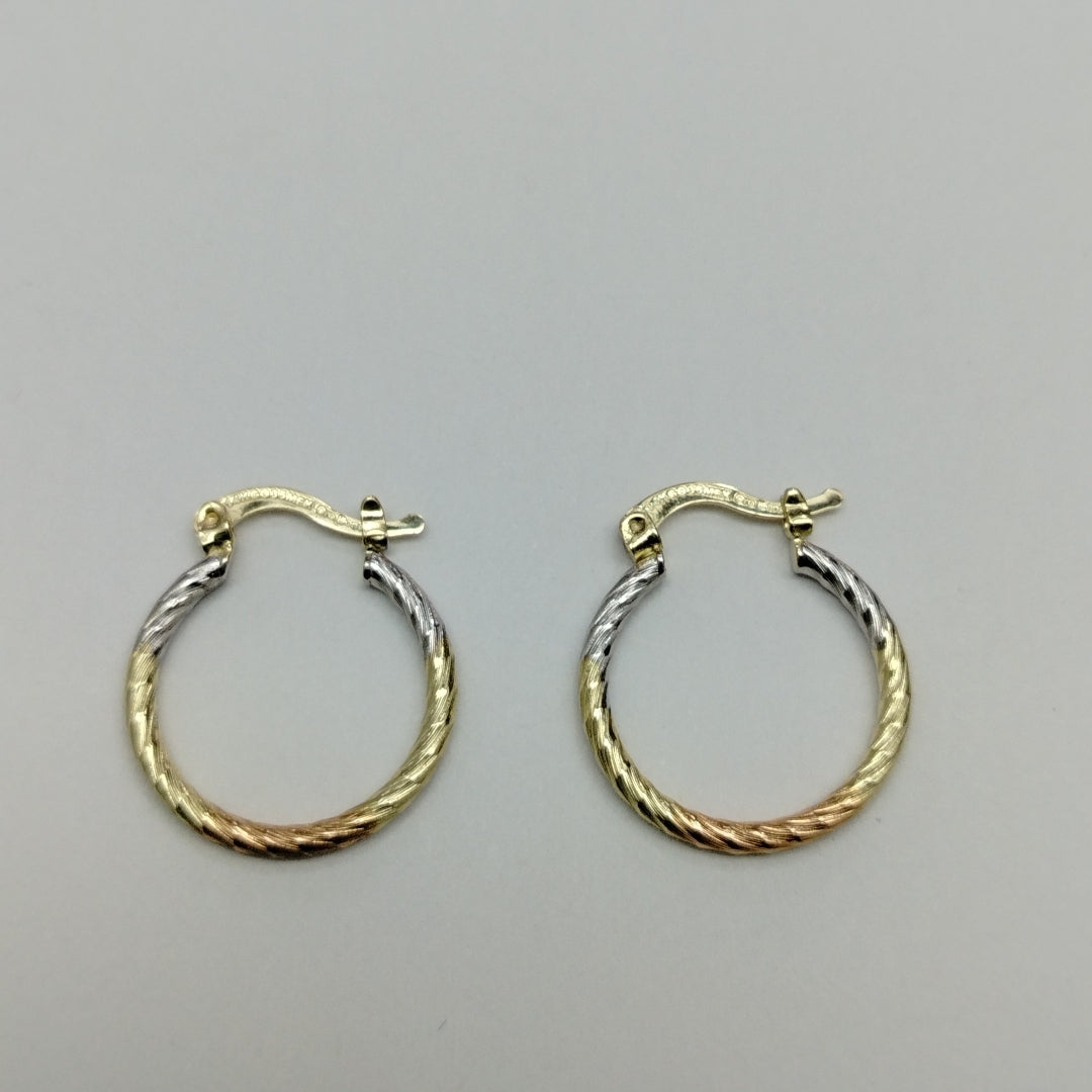 ARETES TEJIDO ARRACADAS TZL COMBINADAS 14K 1.8 GR (NUEVO)