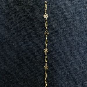 PULSERA ESPECIAL CON FLORES 14K 18 CM 2.7 GR (NUEVO)