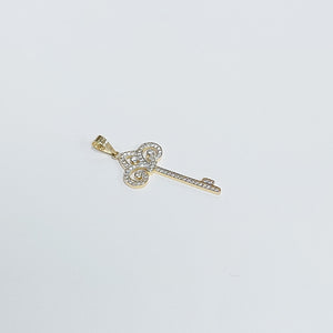 DIJE LLAVE C CIRCONIAS 14K 1.5 GR (NUEVO)