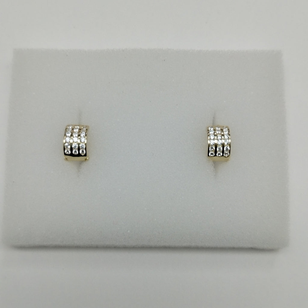 ARETES HUGGIES C CIRCONIA 14K 2.2 GR (NUEVO)
