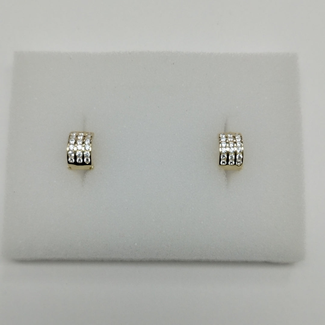 ARETES HUGGIES C CIRCONIA 14K 2.2 GR (NUEVO)
