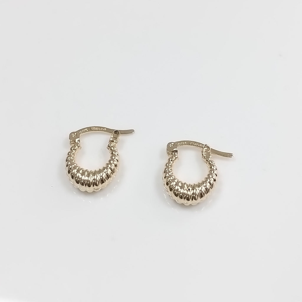 ARETES ARRACADA ESTRIADAS 14K 1.1 GR (NUEVO)