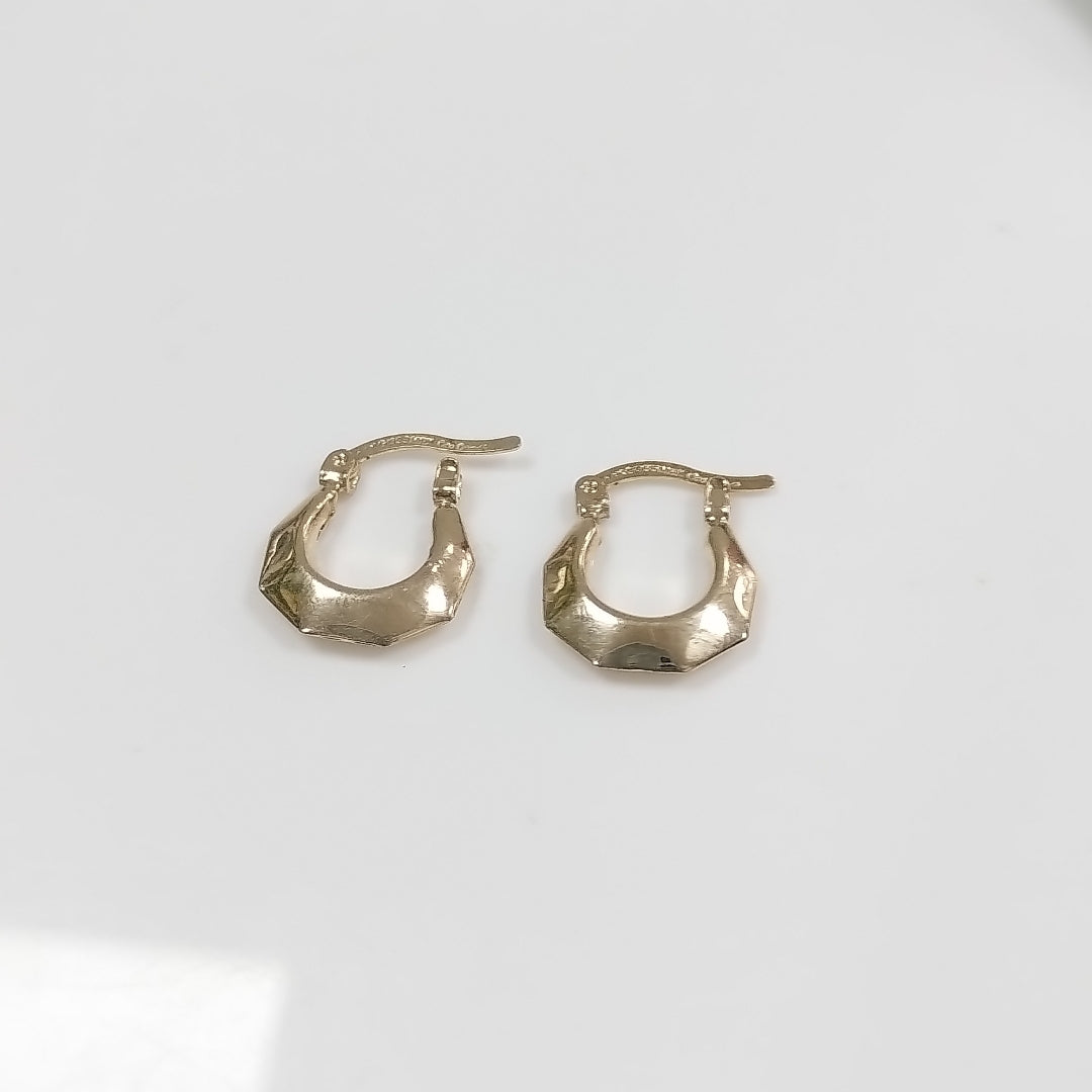 ARETES TEJIDO ARRACADA FACETADA 14K 1.3 GR (NUEVO)