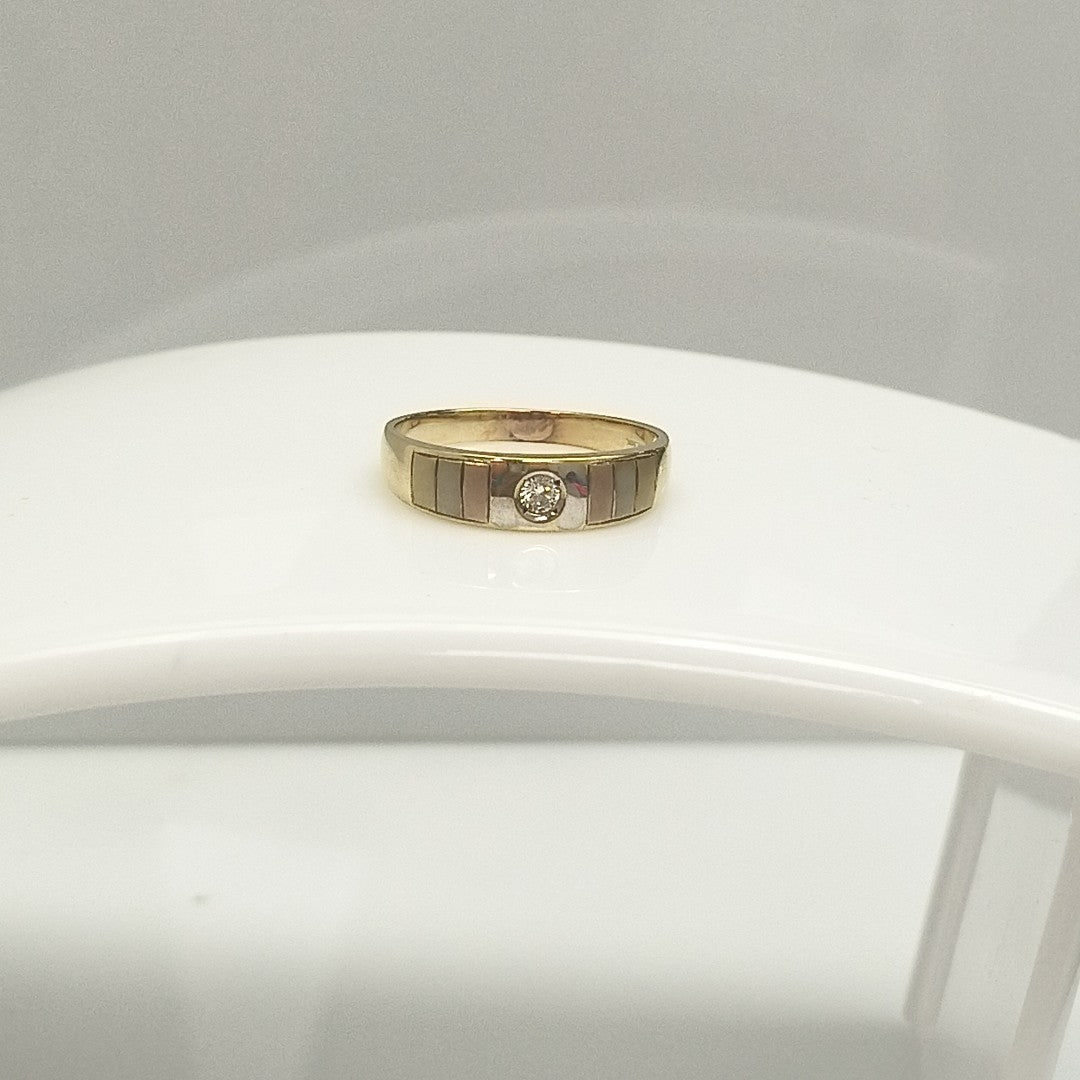 ANILLO ORO COMBINADO 10 K 2,80 GRMS (SEMINUEVO)