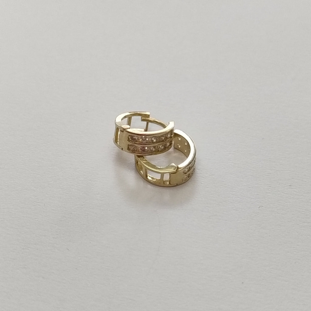 ARETES HUGGIES C CIRCONIAS 14K 1.7 GR (NUEVO)