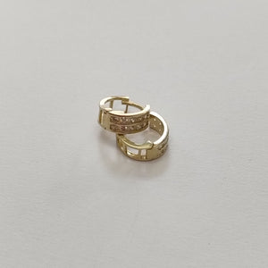 ARETES HUGGIES C CIRCONIAS 14K 1.7 GR (NUEVO)