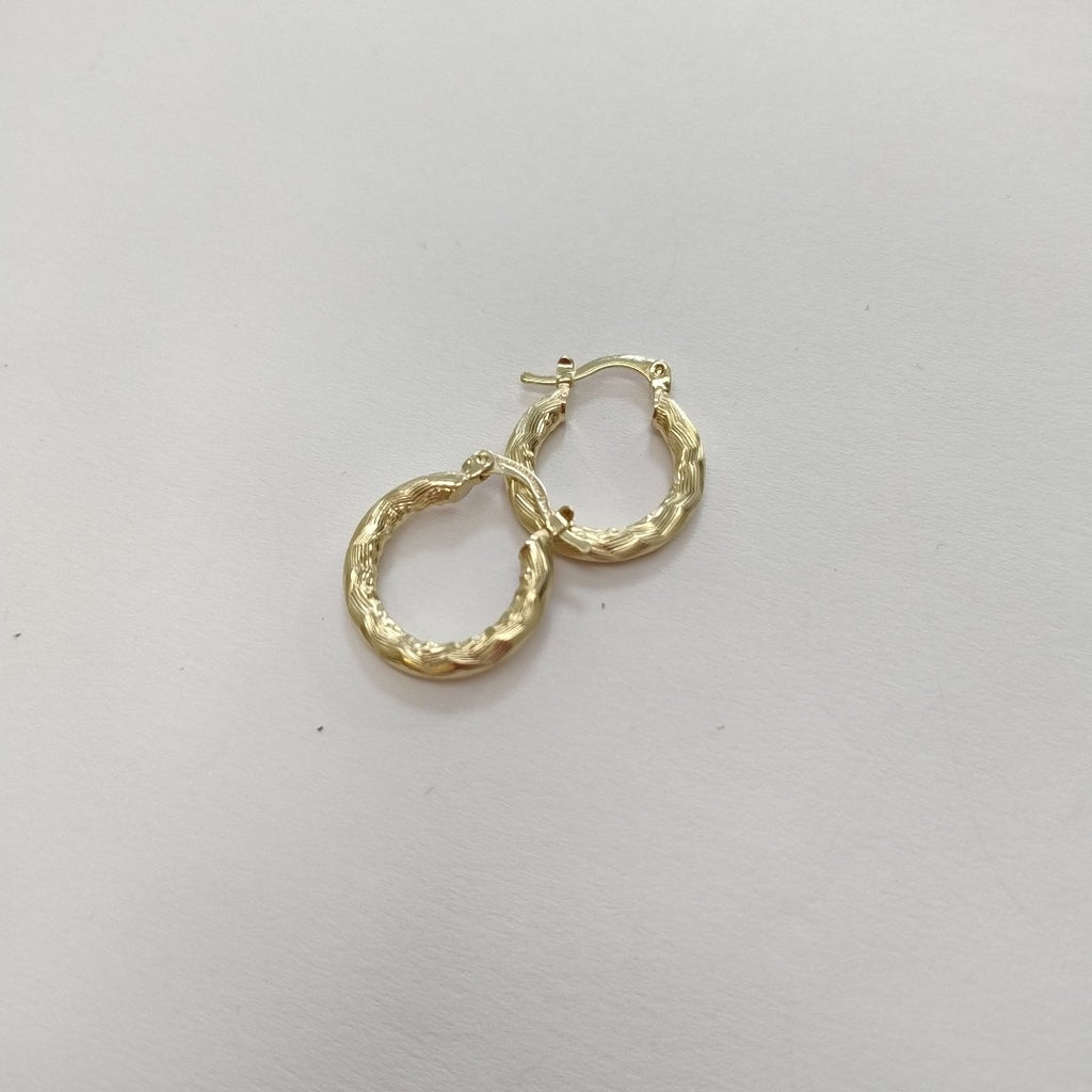 ARETES TEJIDO ARRACADAS ASTRIADAS 14K 2 GR (NUEVO)