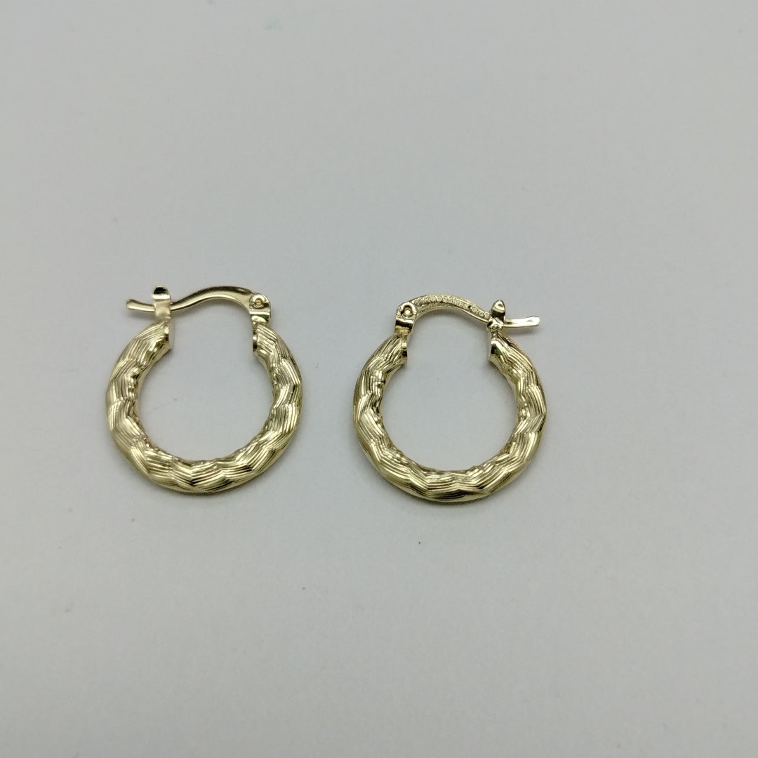 ARETES TEJIDO ARRACADAS ASTRIADAS 14K 2 GR (NUEVO)