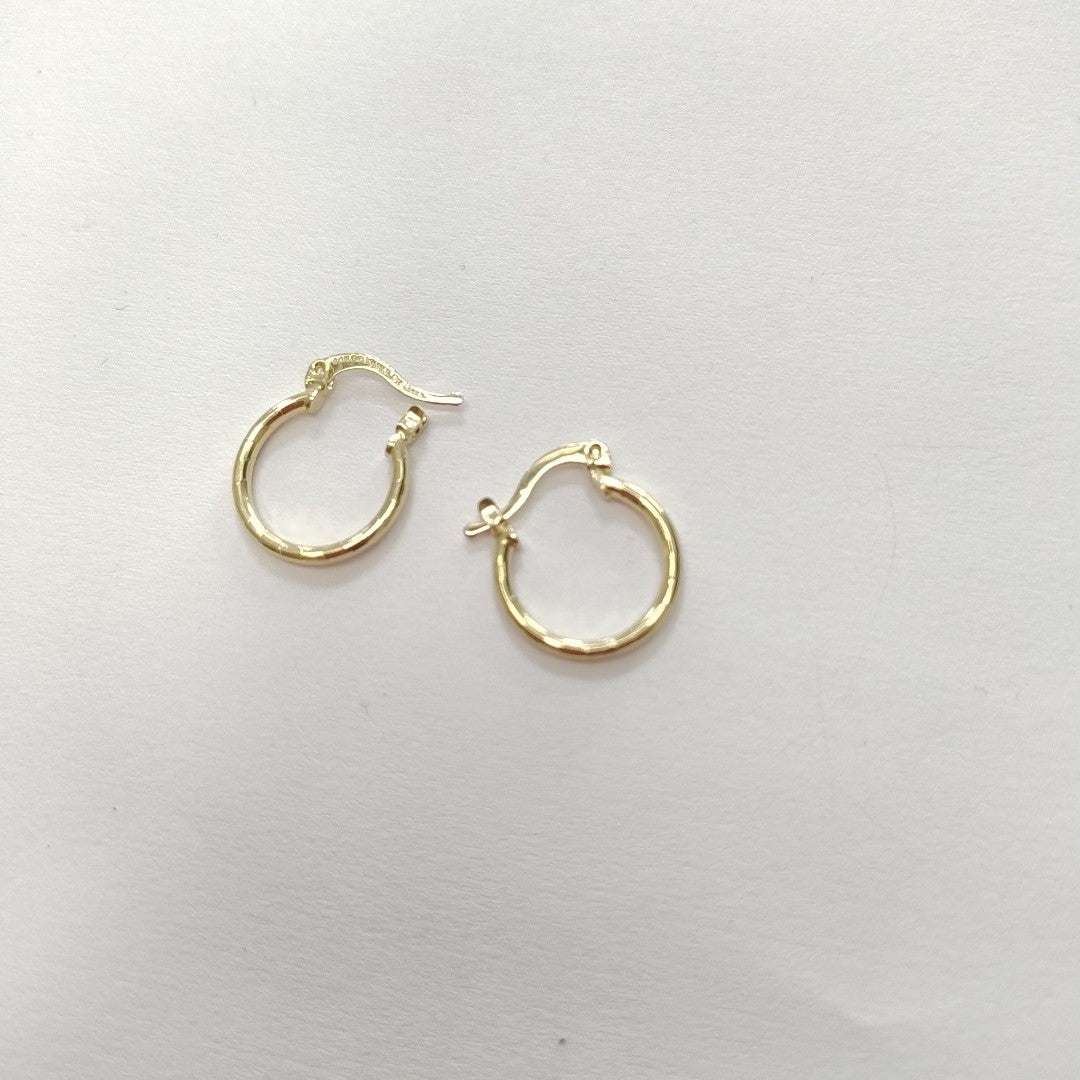 ARETES ARRACADAS ESTRIADAS 14K 1.4 GR (NUEVO)