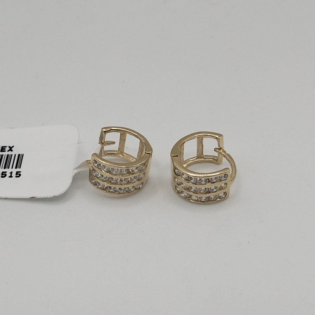 ARETES HUGGIES C CIRCONIA 14K 2.2 GR (NUEVO)