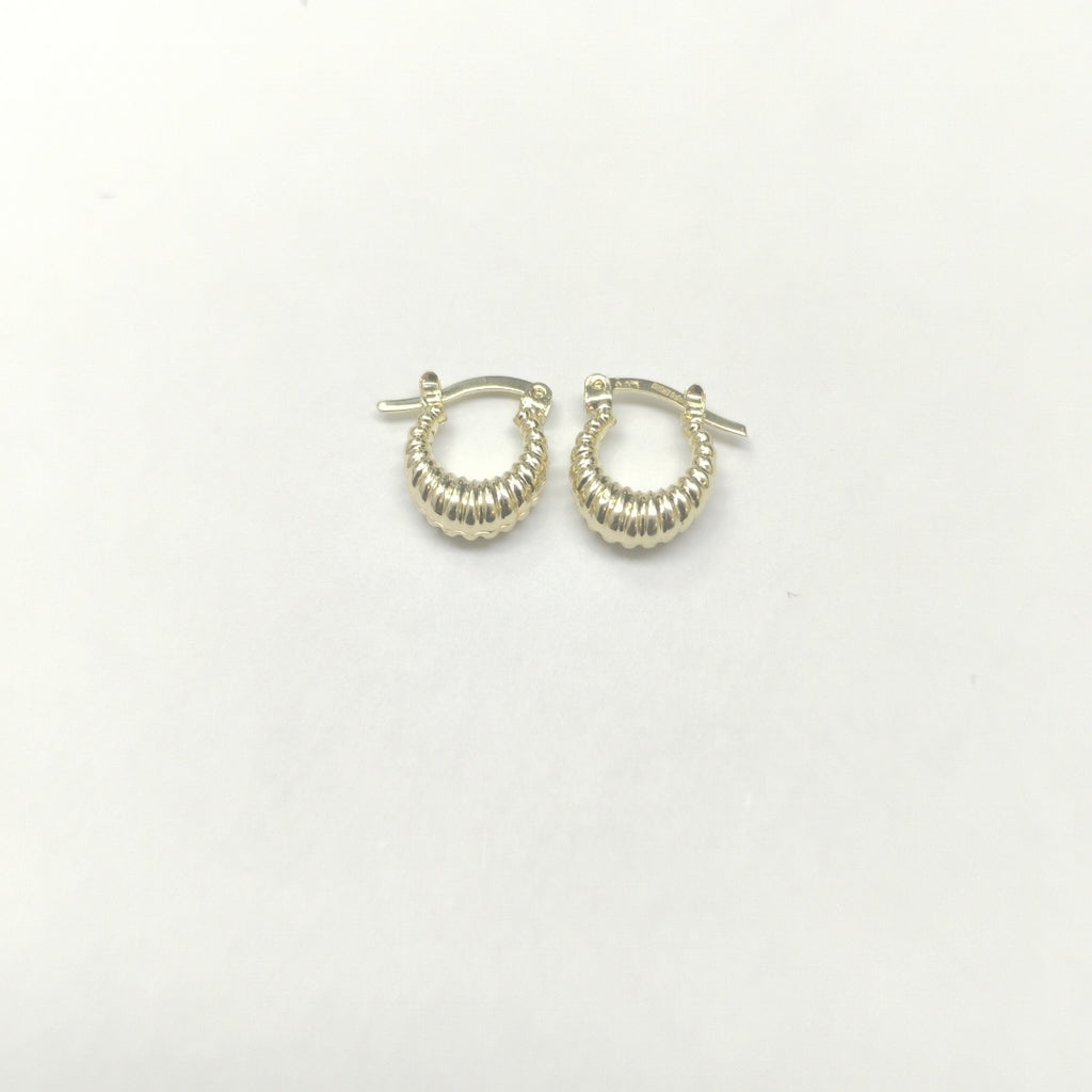 ARETES ARRACADA ESTRIADAS 14K 1.1 GR (NUEVO)