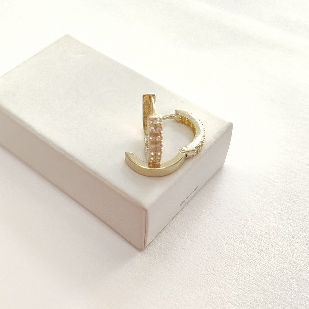 ARETES HUGGIES C CIRCONIA 14K 1.8 GR (NUEVO)