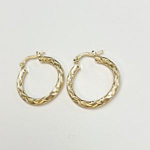 ARETES TEJIDO ARRACADA LABRADA 14K 2.6 GR (NUEVO)