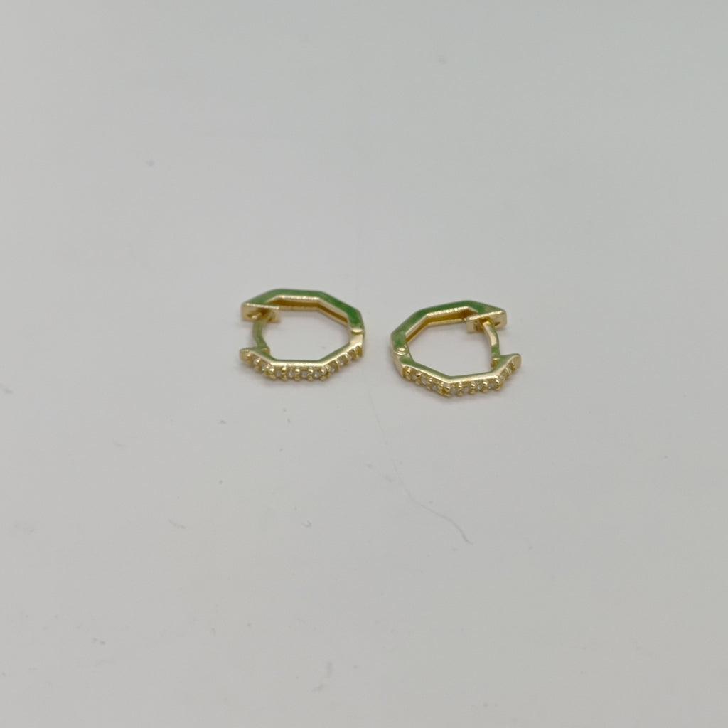 ARETES HUGIES C CIRCONIAS 14K 1.5 GR (NUEVO)