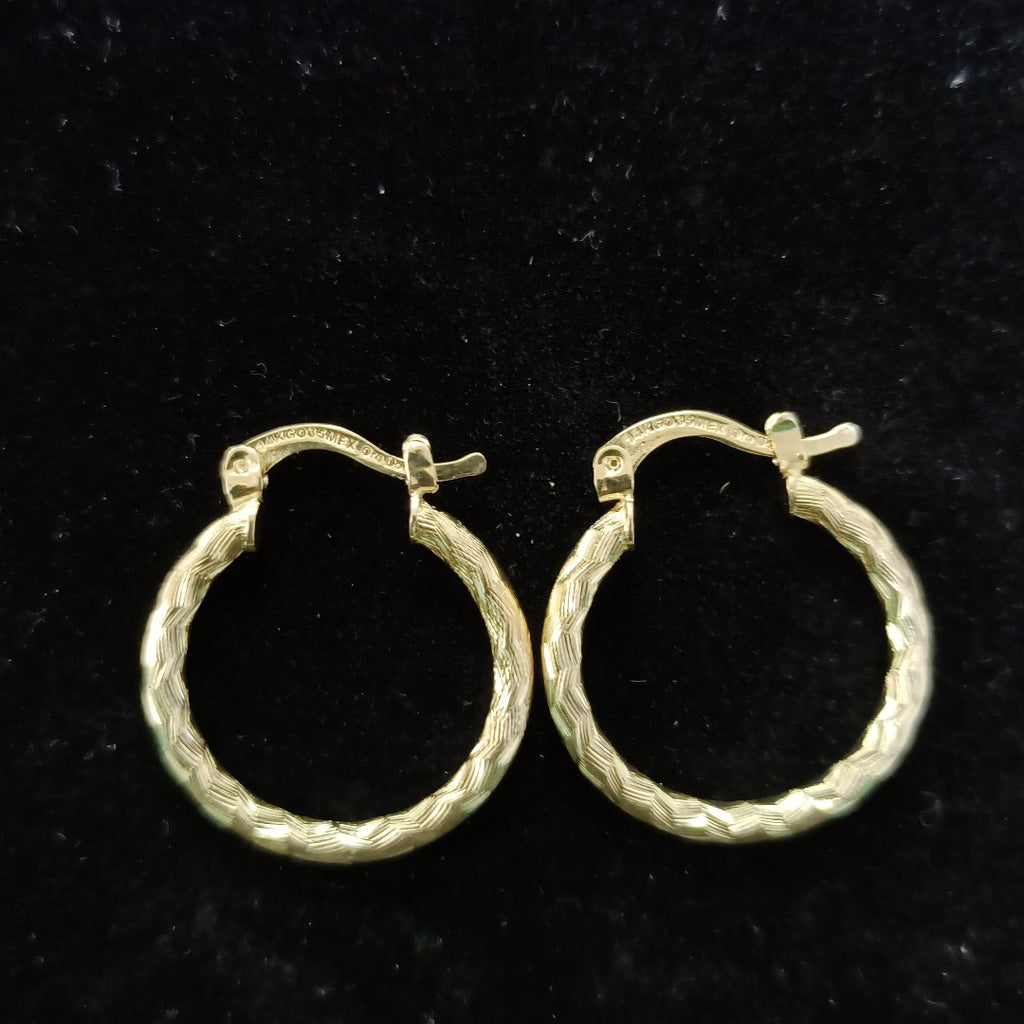 ARETES ARRACADAS LABRADAS 14K 2.1 GR (NUEVO)
